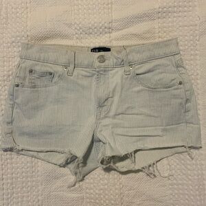 GAP denim shorts, light-wash, striped